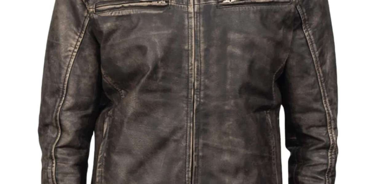 Timeless Rugged Style: The All-Season Appeal of the Ionic Distressed Brown Leather Biker Jacket